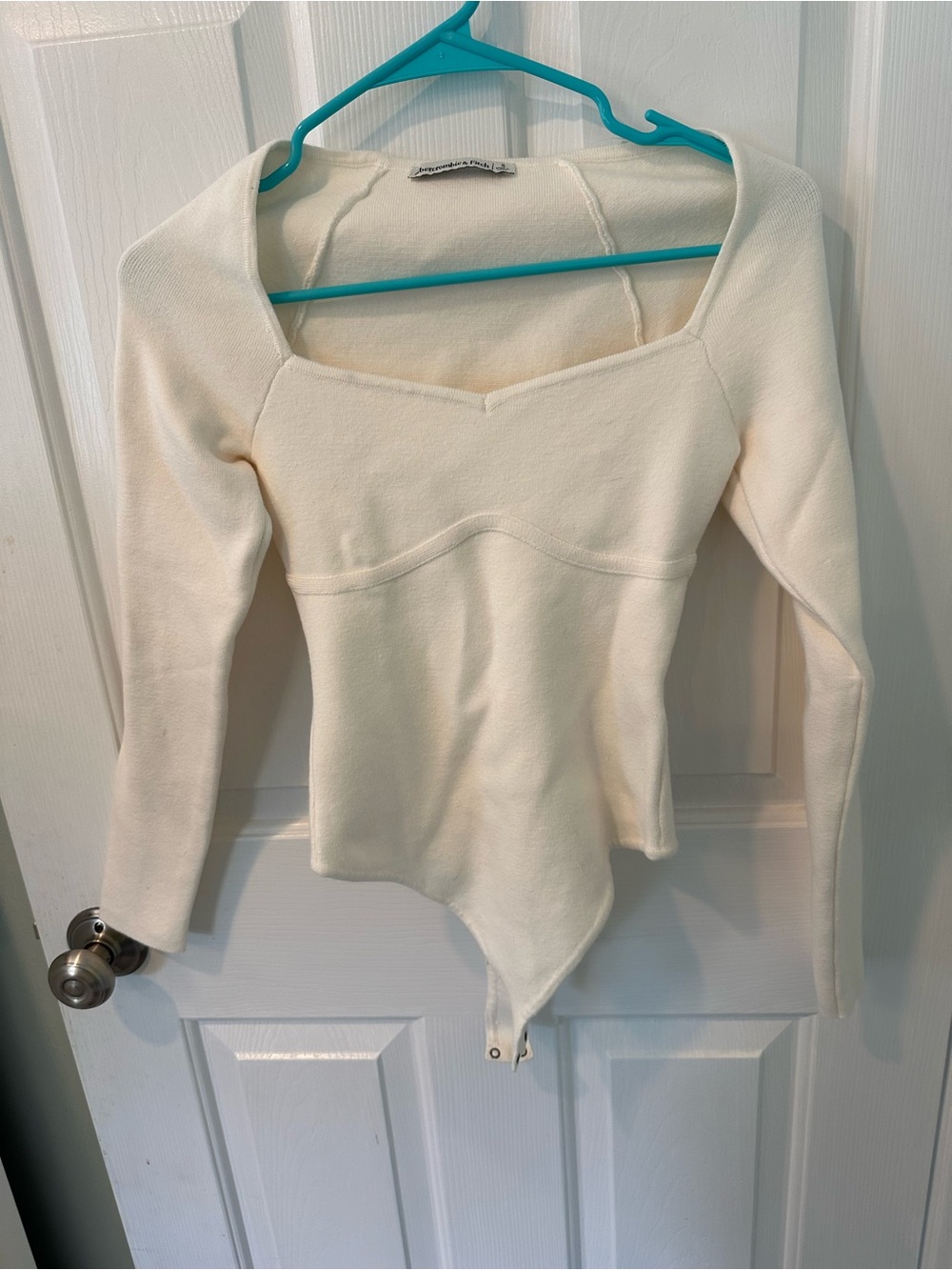 Abercrombie & Fitch Cream Long-Sleeve Bodysuit